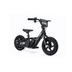 Otroški električni poganjalec RIRIBIKE RTX3 24V (12"), črn, Litijeva baterija, 100W motor, Disk zavora, Nastavljiv mehak PU sedež