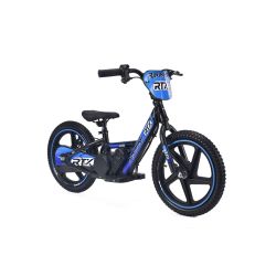 Otroški električni poganjalec RIRIBIKE RTX6 24V (16"), moder, Litijeva baterija, 250W motor, Disk zavora, Nastavljiv mehak PU sedež