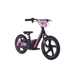 Otroški električni poganjalec RIRIBIKE RTX6 24V (16”), roza, Litijeva baterija, 250W motor, Disk zavora, Nastavljiv mehak PU sedež
