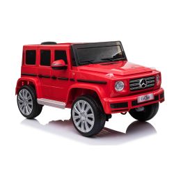 Električni avtomobilček Mercedes G500 12V, rdeč, 2,4 GHz daljinski upravljalnik, USB/SD vhod, vzmetenje, litijeva baterija, LED luči, ORIGINALNA registracija