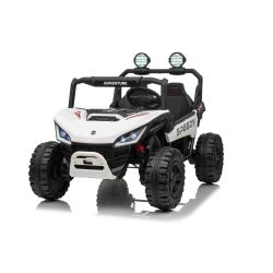Električni avtomobilček T-REX Ride 4x4 Dvosedežni 24V, bel, MP3 predvajalnik z USB/AUX vhodom, 4x4 pogon, litijeva baterija, vzmetenje, daljinski upravljalnik, LED luči