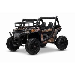 Otroški štirikolesnik na akumulator UTV 24V, Črna - dvosed, 2 x 200 W motor, Litijeva baterija, EVA kolesa, osne vzmeti, električne zavore, oblazinjen sedež, 2,4 GHz daljinec, USB, SD kartica