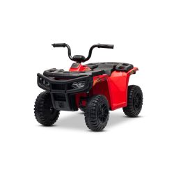 Licencirani električni štirikolesnik Arctic Cat 12V z zadnjim pogonom, rdeč, LED luči, litijeva baterija, 2 x 25W motor, originalna licenca