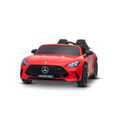 Električni avtomobilček Mercedes GT63 AMG 24V s pogonom 4x4, rdeč, dvosedežen, nastavljiv voznikov sedež, mehka EVA kolesa, 2,4 GHz daljinski upravljalnik, USB/Bluetooth, 200W motorji, vzmetenje, litijeva baterija, LED luči spredaj in zadaj, ORIGINALNA