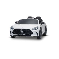 Električni avtomobilček Mercedes GT63 AMG 24V s pogonom 4x4, bel, dvosedežen, nastavljiv voznikov sedež, mehka EVA kolesa, 2,4 GHz daljinski upravljalnik, USB/Bluetooth, 200W motorji, vzmetenje, litijeva baterija, LED luči spredaj in zadaj, ORIGINALNA reg