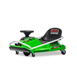 Beneo Motors Drift Kart 24V, zelen, 300W brezkrtačni motor, litijeva baterija, način driftanja s hitrostjo 14 km/h, masivna železna konstrukcija, varnostni pas, športni sedež, večnamenski volan
