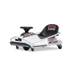 Beneo Motors Drift Kart 24V, bel, 300W brezkrtačni motor, litijeva baterija, način driftanja s hitrostjo 14 km/h, masivna železna konstrukcija, varnostni pas, športni sedež, večnamenski volan