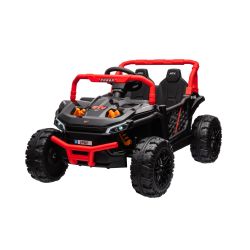 Električni avtomobilček UTV Small 12V, črn, pogon na zadnja kolesa, 12V baterija, plastična kolesa, širok dvojni sedež, 2,4 GHz daljinski upravljalnik, enosed, MP3 predvajalnik z USB/SD vhodom, LED luči