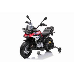 Otroški motor na akumulator BMW F850 GS, rdeč - originalna licenca, 12V baterija, EVA mehka kolesa, 2 x 35W motor, LED luči, pomožna kolesa