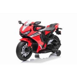 Otroški motor na akumulator HONDA CBR 1000RR, rdeč - originalna licenca, 12V akumulator, udoben sedež, plastična kolesa, 30W motor, LED luči, robustno ogrodje, pomožna kolesa