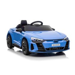 Električni avtomobilček Audi RS E-tron GT 12V, moder, širok enojni sedež, 2,4 GHz daljinski upravljalnik, USB/AUX vhod, Bluetooth, vzmetenje, litijeva baterija, LED luči, 2 X 25W motor, ORIGINALNA registracija