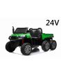 Otroški traktor na akumulator RIDER 6X6 24V z 4x4 pogonom, 4X 200W, 24V/10Ah baterija, EVA mehka kolesa, dva široka sedeža, vzmeti, 2,4 GHz daljinski upravljalnik, MP3 predvajalnik z USB/SD vhodi, Bluetooth
