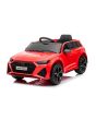 Audi RS6 električni avto, 12V, usnjen sedež, 2.4GHz daljinski upravljalnik, USB vhod, LED luči, 12V baterija, mehka EVA platišča, 2 X MOTOR, rdeča, ORIGINALNA licenca