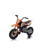 Električni motor MOTOCROSS, oranžna, 12V baterija, EVA mehka kolesa, usnjen sedež, 2 x 25W motor, vzmetenje, kovinski okvir, MP3 predvajalnik z Bluetooth, pomožna kolesa