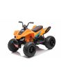 Licenčni električni štirikolesnik McLaren Racing MCL 12V 4X4, oranžna, mehka EVA platišča, DALJINSKI UPRAVLJALNIK, usnjen sedež, vzmetena zadnja os, 4 x 35W motor, LED luči, 12V10Ah baterija