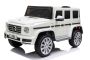 Električni avtomobilček Mercedes G500 12V, bel, 2,4 GHz daljinski upravljalnik, USB/SD vhod, vzmetenje, litijeva baterija, LED luči, ORIGINALNA registracija