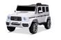 Električni avtomobilček Mercedes G, bel, enojni sedež, litijeva baterija, 2,4 GHz daljinski upravljalnik, 2XMOTOR, USB, SD kartica, ORIGINALNA licenca