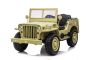 Otroški avto na akumulator USA ARMY 4x4, bež - trije sedeži, MP3 predvajalnik z USB/SD, vzmeti vseh kolesih, LED luči, zložljivo vetrobransko steklo, baterija 12V14AH, platišča EVA, usnjeni sedeži, daljinski upravljalnik 2,4 GHz