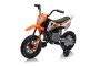 Električni motor MOTOCROSS, oranžna, 12V baterija, EVA mehka kolesa, usnjen sedež, 2 x 25W motor, vzmetenje, kovinski okvir, MP3 predvajalnik z Bluetooth, pomožna kolesa
