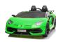 Električni Lamborghini Aventador 12V dvosed, zelen, 2,4 GHz daljinski upravljalnik, USB / SD vhod, vzmetenje, vrata z navpičnim odpiranjem, mehka platišča EVA, 2 X MOTOR, ORIGINALNO dovoljenje