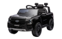 Električni avtomobilček FORD Ranger 12V, črna, Usnjen sedež, 2,4 GHz daljinski upravljalnik, Bluetooth / USB vhod, Vzmetenje, 12V baterija, Plastična kolesa, 2 X 30W MOTOR, ORIGINALNA licenca