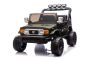 Električni avtomobilček Toyota FJ Cruiser XXL s pogonom 4x4, licenciran (dvosedežni), zelen, prenosna litijeva baterija, visoko podvozje, dva sedeža, vzmetena zadnja os, 2,4 GHz daljinski upravljalnik, MP3 predvajalnik z Bluetoothom, LED luči