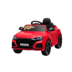 Otroški avto na akumulator Audi RSQ8, rdeč - originalna licenca, USB vhod, usnjen sedež, 2x 35W motor, 12V/7Ah baterija, 2,4 Ghz daljinec, mehka EVA platišča, LED luči, gladko speljevanje