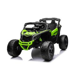 Električni avto Can-am Maverick Enosed s pogonom 4X4, zelen, Neodvisno vzmetenje, 2,4 Ghz daljinski upravljalnik, 4 x 35W motorji, EVA platišča, usnjen sedež, MP3 predvajalnik z USB/AUX vhodom, Licenca