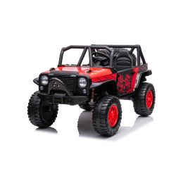 Otroški avto na akumulator Raptor XXL 24V, rdeč - 4 x 50W motorji, EVA kolesa, električne zavore, sedeži iz umetnega usnja, vzmeti, MP3 predvajalnik, USB, AUX vhod, LED luči