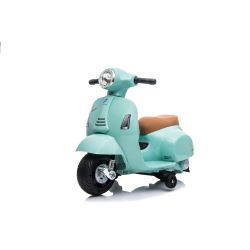 Električni motocikel Vespa GTS, turkizna, s pomožnimi kolesi, Licenca, Litijeva baterija, usnjen sedež, 30W motor