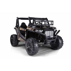 Otroški štirikolesnik na akumulator UTV 24V, Črna - dvosed, 2 x 200 W motor, Litijeva baterija, EVA kolesa, osne vzmeti, električne zavore, oblazinjen sedež, 2,4 GHz daljinec, USB, SD kartica