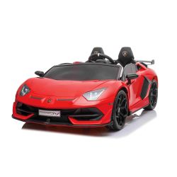 Lamborghini Aventador 12V električni dvosed, rdeč, 2,4 GHz daljinski upravljalnik, USB/SD vhod, vzmetenje, vrata z navpičnim odpiranjem, mehka EVA kolesa, 2 X MOTOR, ORIGINALNO dovoljenje