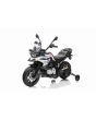 Otroški motor na akumulator BMW F850 GS, bel - originalna licenca, 12V baterija, EVA mehka kolesa, 2 x 35W motor, LED luči, pomožna kolesa