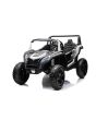 Električni avtomobilček UTV XXL 24V, bel, dvosedežni, motor z diferencialom, napihljiva gumijasta kolesa, vzmetene zadnje osi, kolutne zavore, oblazinjen sedež, nastavljiv volan, bluetooth, MP3 predvajalnik z USB/SD vhodom