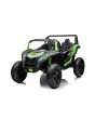 Električni avtomobilček UTV XXL 24V, zelen, dvosedežni, motor z diferencialom, napihljiva gumijasta kolesa, vzmetene zadnje osi, kolutne zavore, oblazinjen sedež, nastavljiv volan, bluetooth, MP3 predvajalnik z USB/SD vhodom