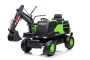 Otroški bager na akumulator Volvo Excavator 12V z zajemalko za kopanje, zelen - enosed, sedež iz mehkega umetnega usnja, MP3 predvajalnik z USB/TF/AUX vhodom, zadnji pogon, 2 x 35W motor, EVA kolesa, akumulator 12V/14Ah, originalna licenca