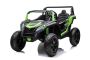 Električni avtomobilček UTV XXL 24V, zelen, dvosedežni, motor z diferencialom, napihljiva gumijasta kolesa, vzmetene zadnje osi, kolutne zavore, oblazinjen sedež, nastavljiv volan, bluetooth, MP3 predvajalnik z USB/SD vhodom